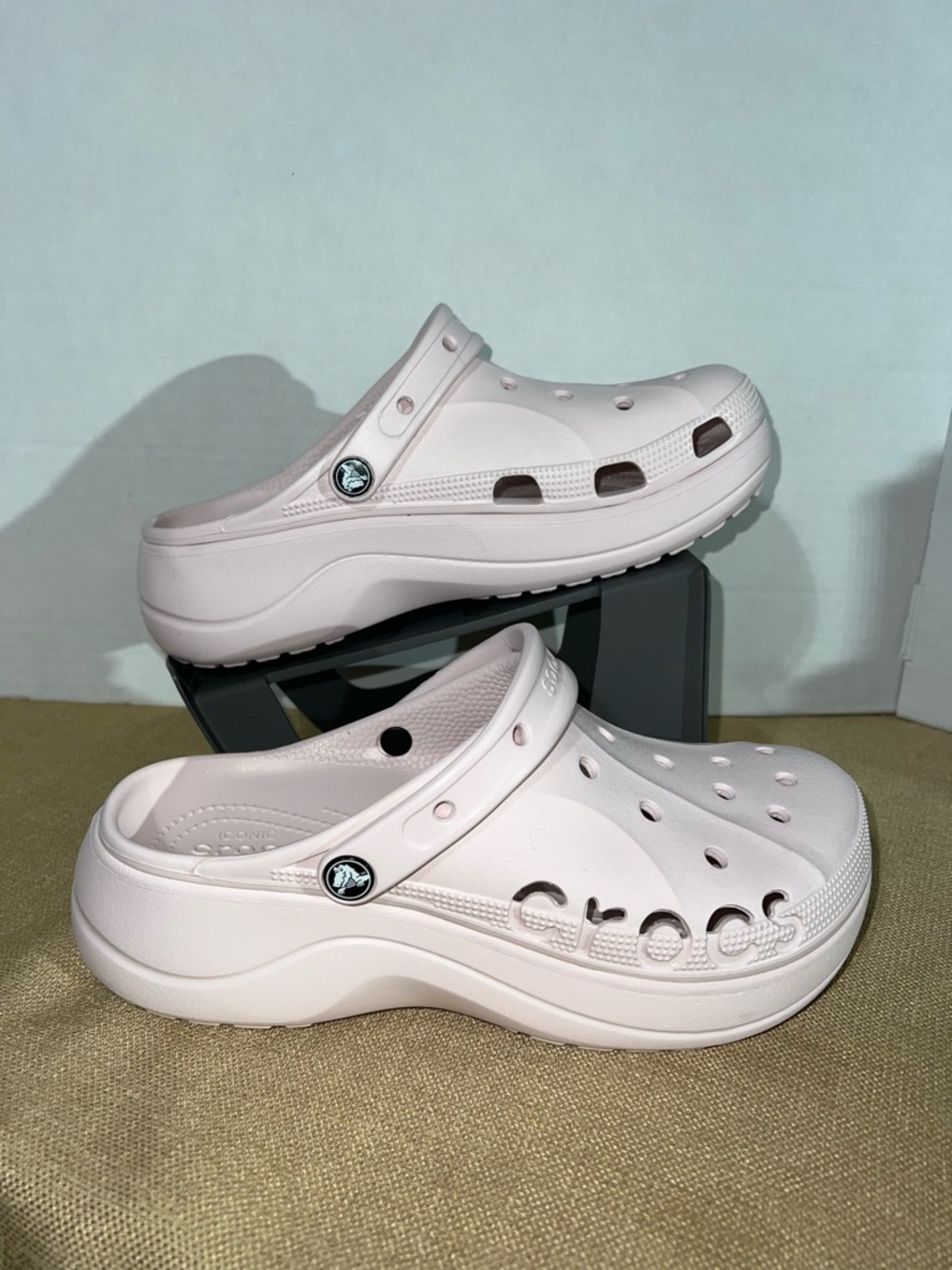 Crocs Baya Platform Clogs Size 11 Barely Pink